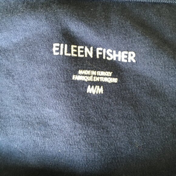 EILEEN FISHER 3/4 Sleeve Blue 100% Organic Cotton High Low Hem Shirt - Picture 2 of 10